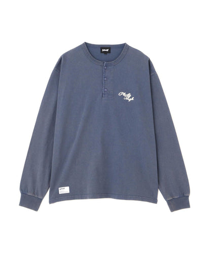 PLENTY TOUGH EMB. HENLEY LS T-SHIRT 刺繡亨利領長袖T恤
