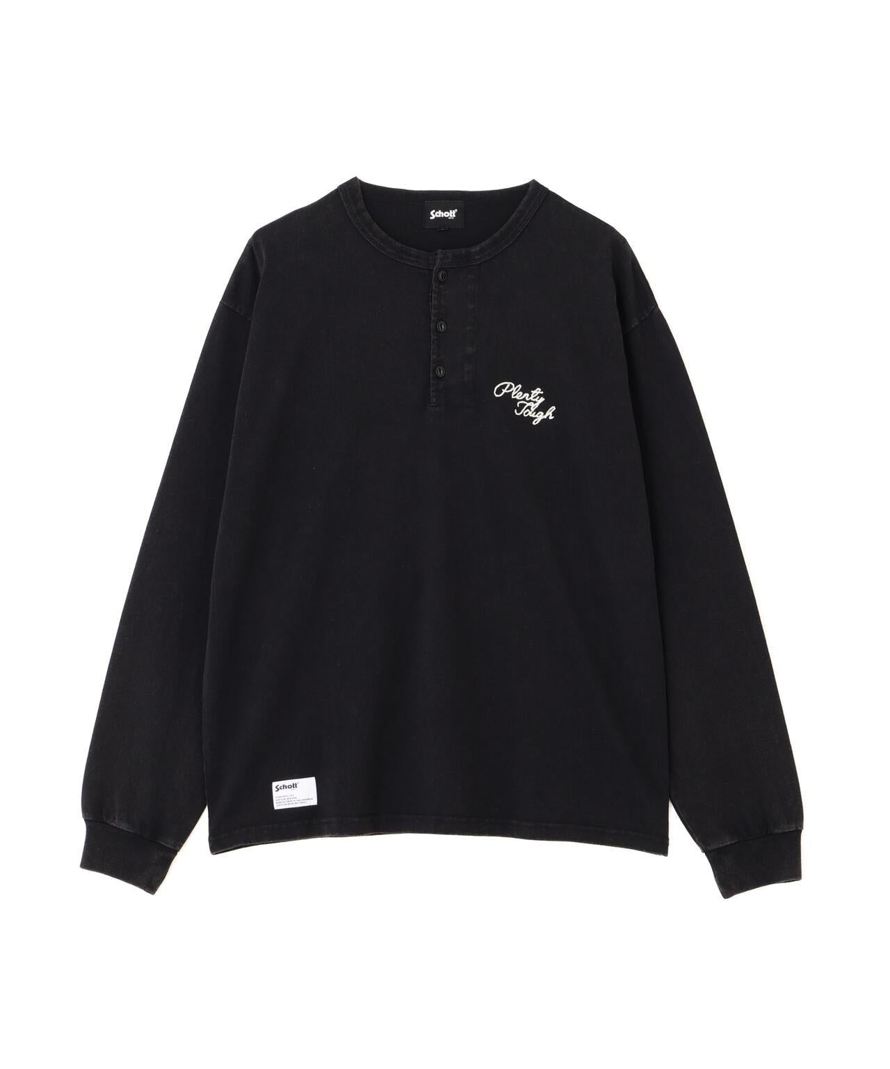 PLENTY TOUGH EMB. HENLEY LS T-SHIRT 刺繡亨利領長袖T恤