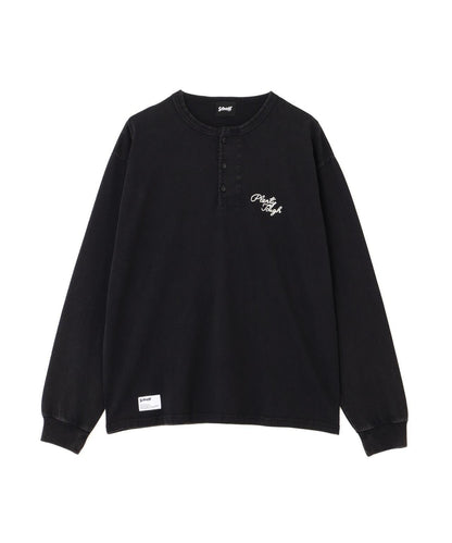 PLENTY TOUGH EMB. HENLEY LS T-SHIRT 刺繡亨利領長袖T恤