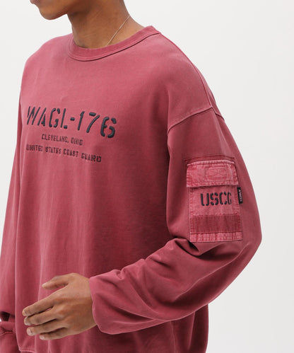 FADED MIL.POCKET CREWNECK SWEAT 水洗做舊 工裝口袋 圓領 衛衣
