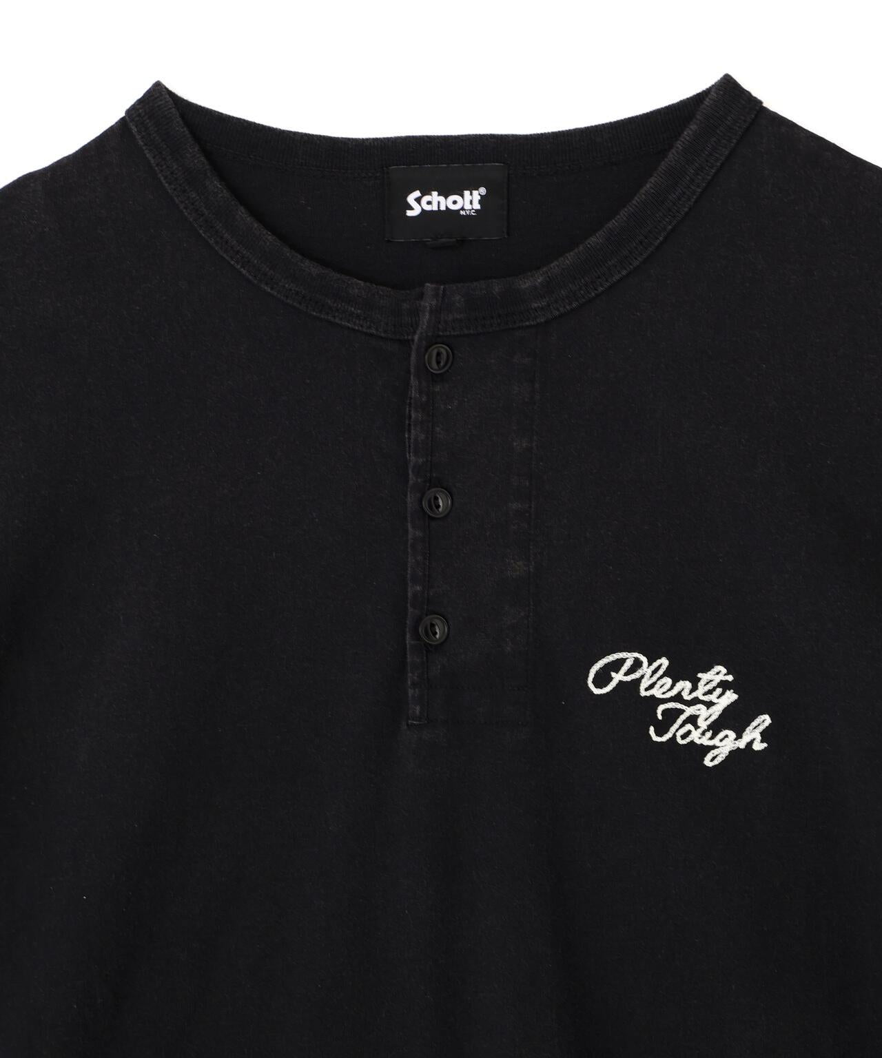 PLENTY TOUGH EMB. HENLEY LS T-SHIRT 刺繡亨利領長袖T恤