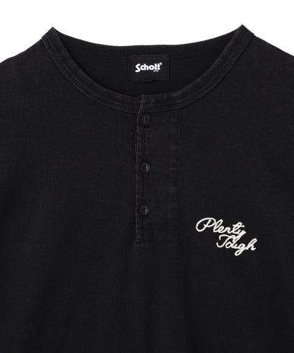 PLENTY TOUGH EMB. HENLEY LS T-SHIRT 刺繡亨利領長袖T恤