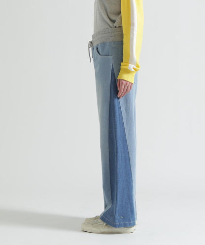WAIST RIB COLOR BLOCKED DENIM 牛仔褲