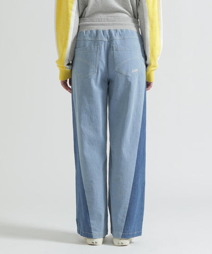 WAIST RIB COLOR BLOCKED DENIM 牛仔褲