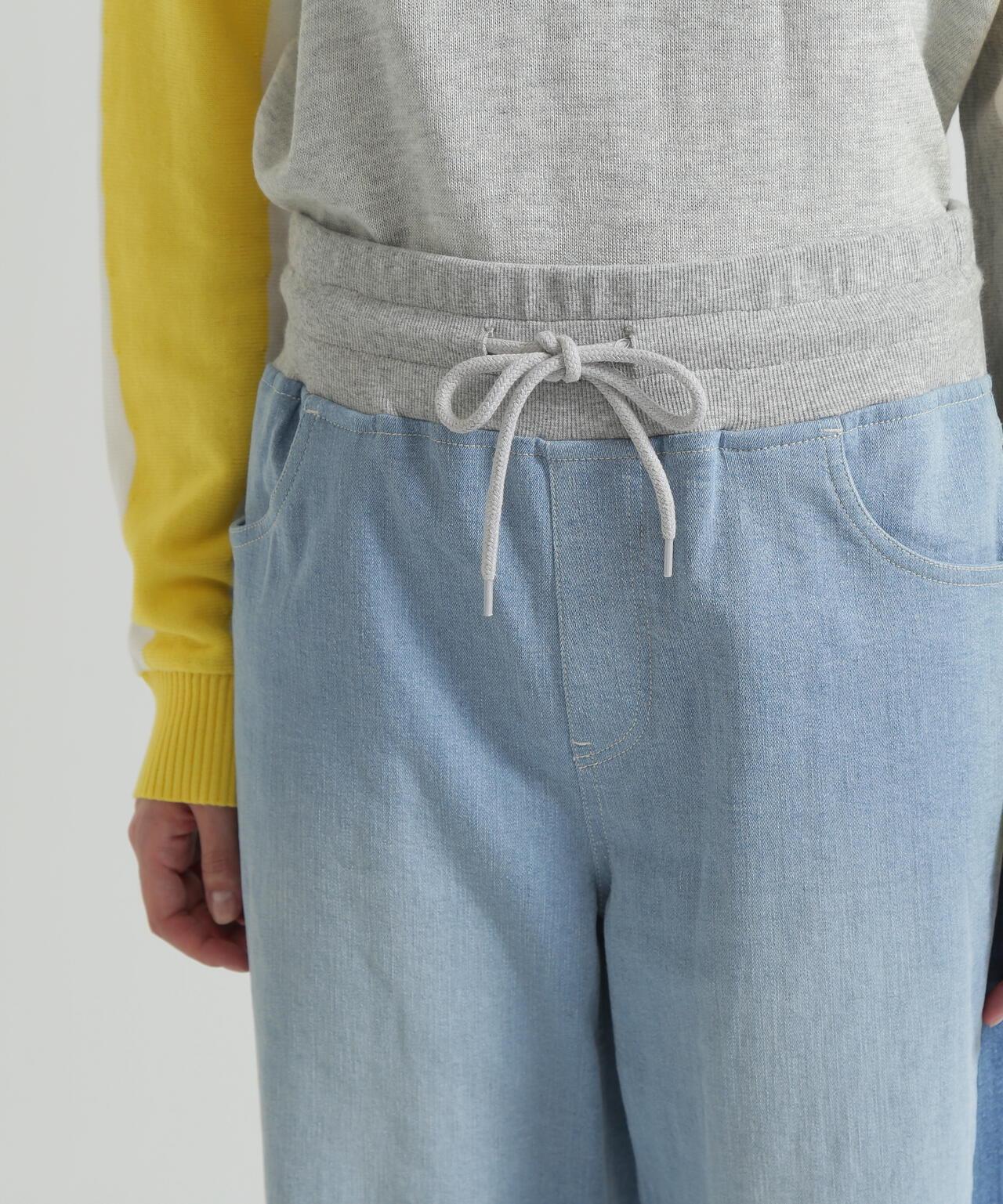 WAIST RIB COLOR BLOCKED DENIM 牛仔褲