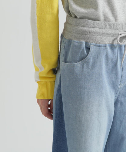 WAIST RIB COLOR BLOCKED DENIM 牛仔褲