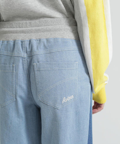 WAIST RIB COLOR BLOCKED DENIM 牛仔褲
