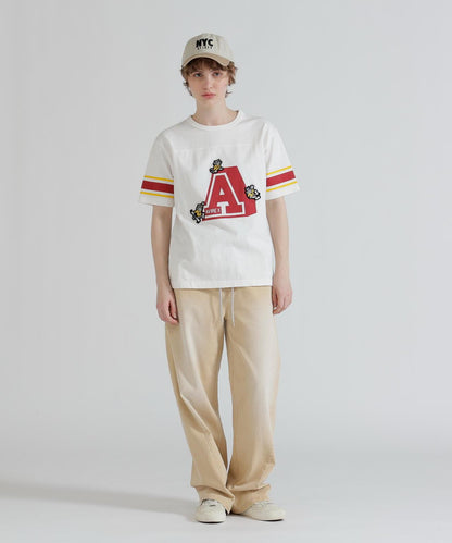 WAIST RIB COLOR BLOCKED DENIM 牛仔褲
