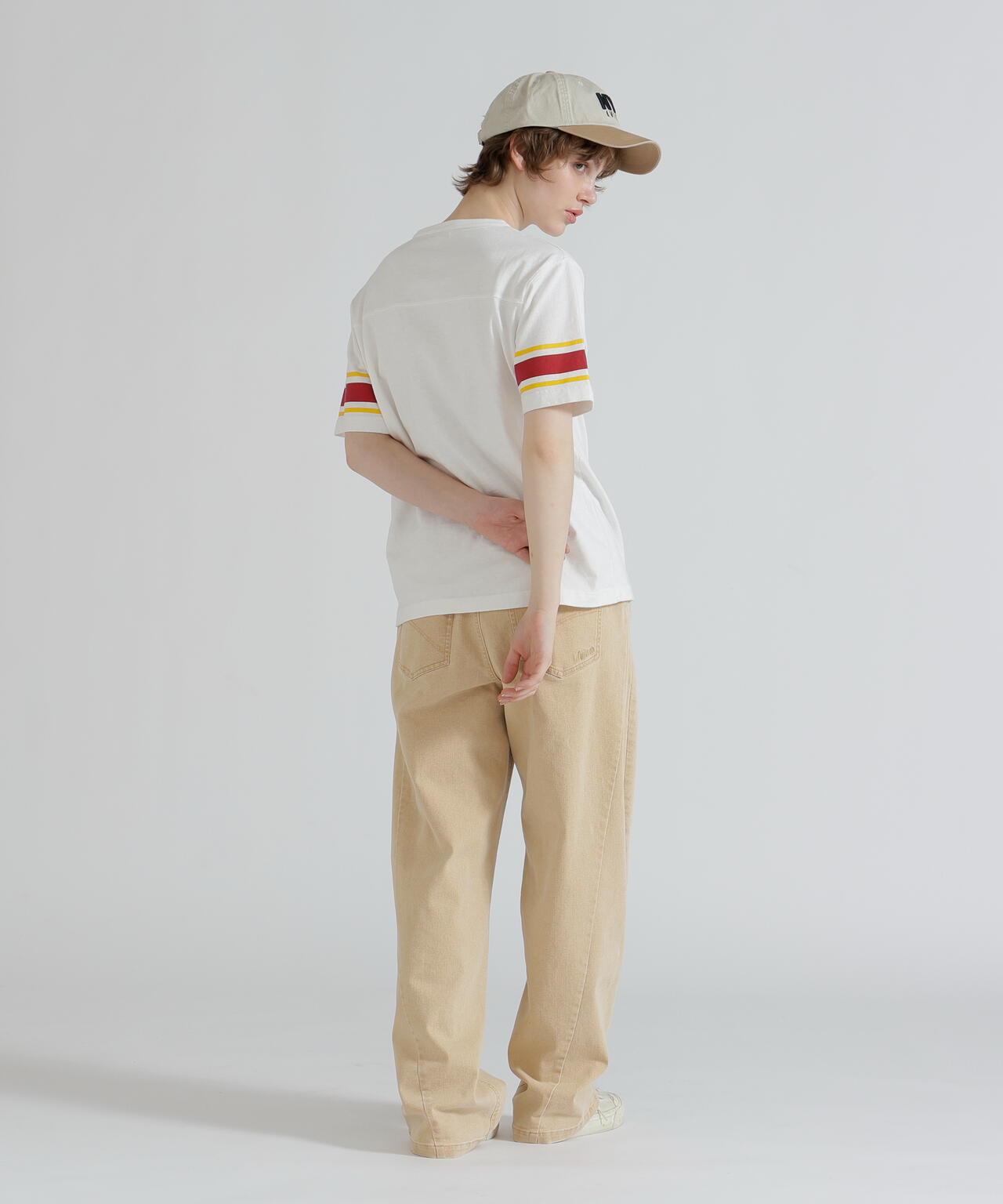 WAIST RIB COLOR BLOCKED DENIM 牛仔褲