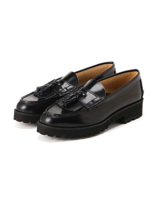The Kenford Fineshoes TANK SOLE LOAFERS BLACK QUILT TASSEL 樂福鞋