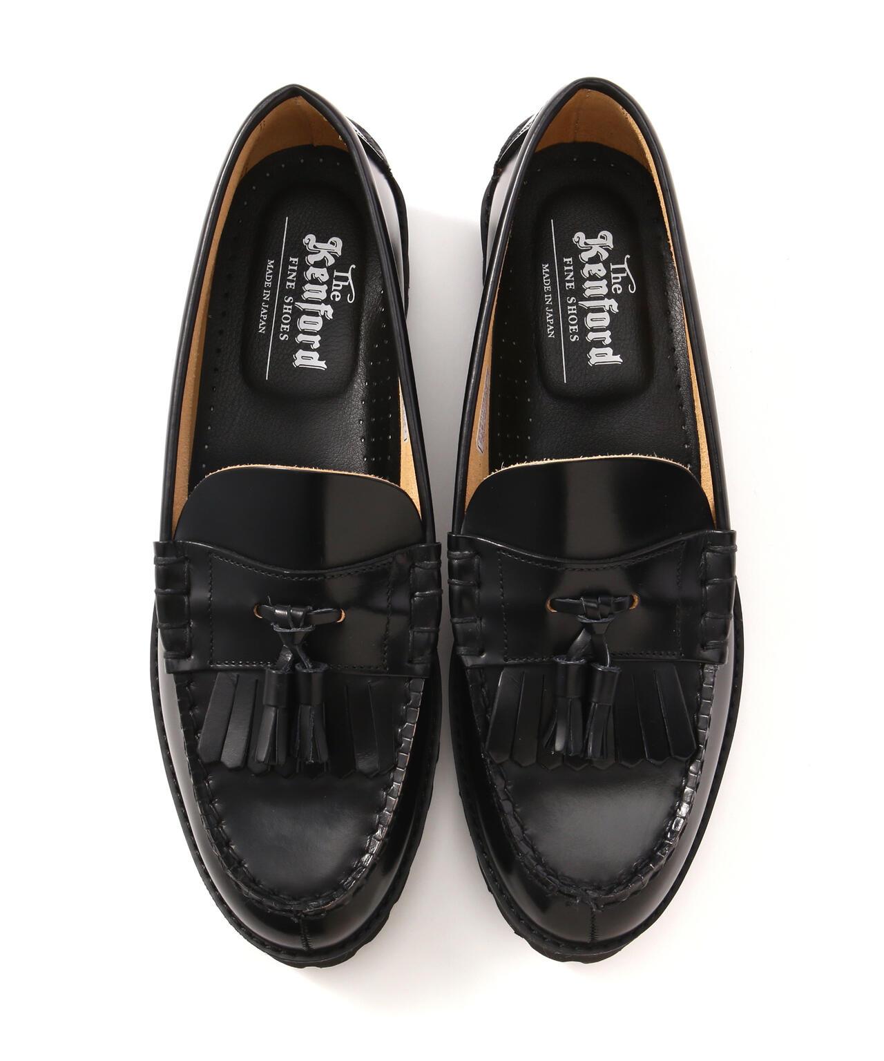 The Kenford Fineshoes TANK SOLE LOAFERS BLACK QUILT TASSEL 樂福鞋
