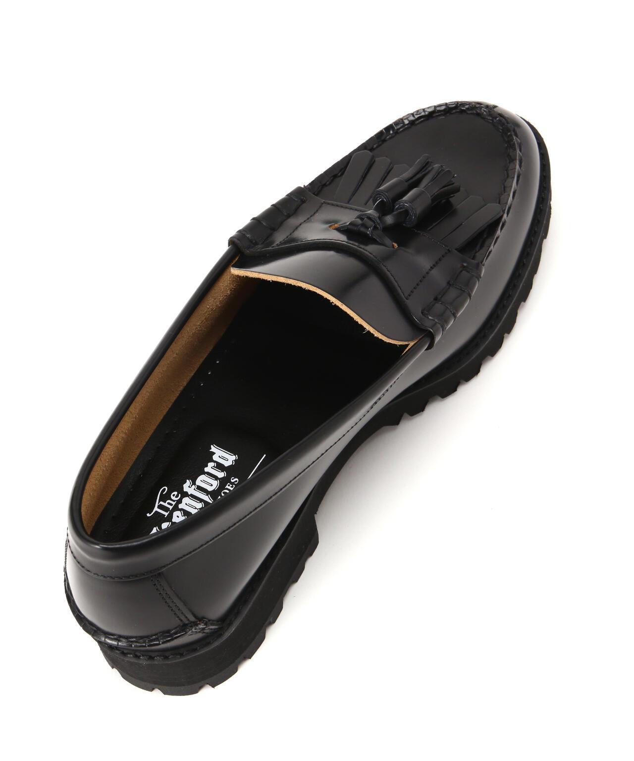 The Kenford Fineshoes TANK SOLE LOAFERS BLACK QUILT TASSEL 樂福鞋