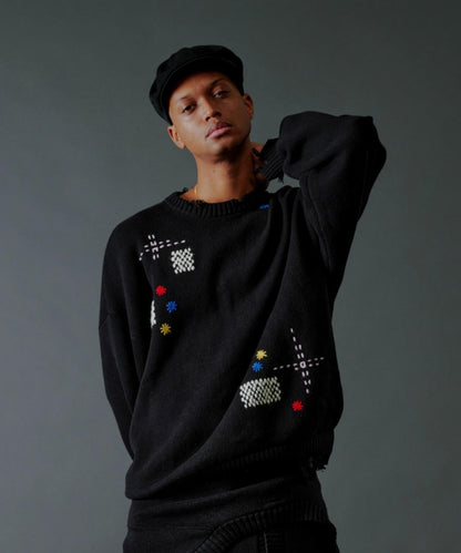 B omnivore HAND STITCH CREWNECK KNIT 針織上衣