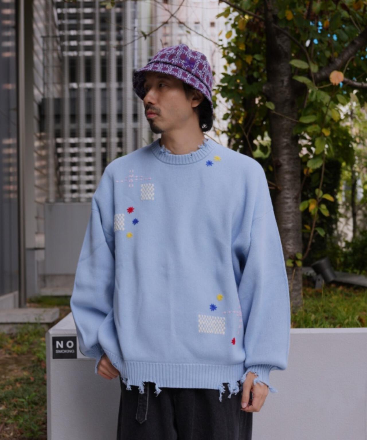 B omnivore HAND STITCH CREWNECK KNIT 針織上衣