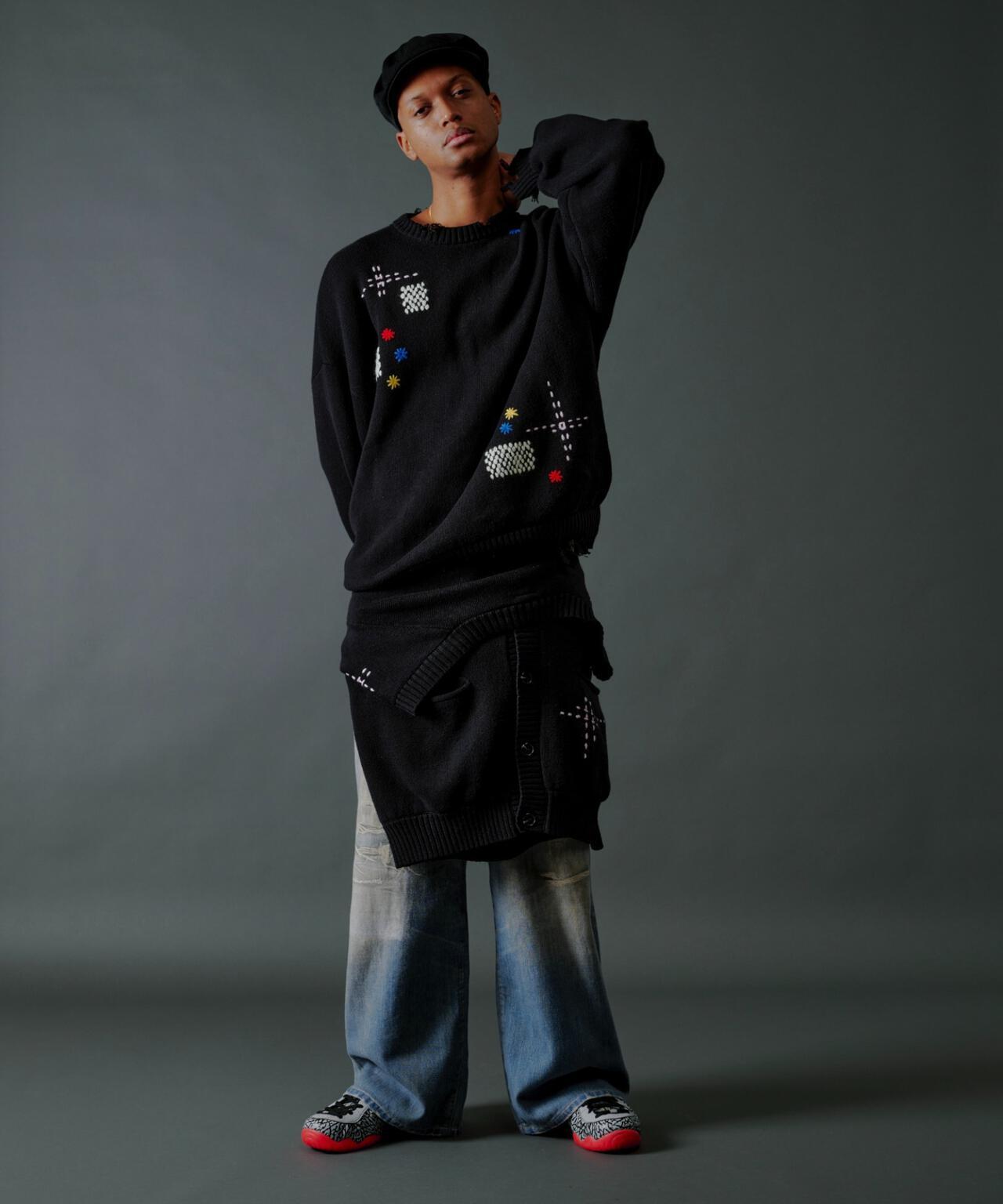 B omnivore HAND STITCH CREWNECK KNIT 針織上衣