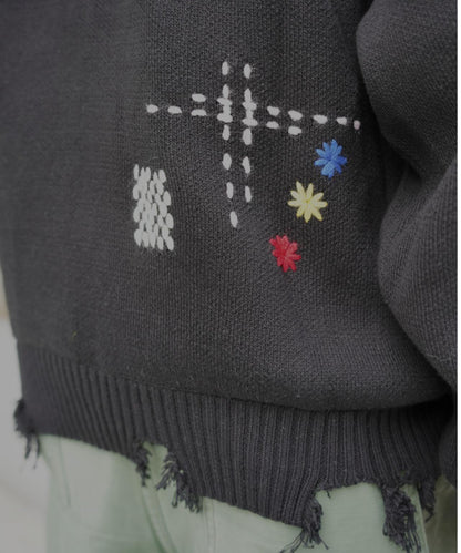 B omnivore HAND STITCH CREWNECK KNIT 針織上衣