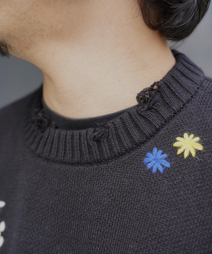 B omnivore HAND STITCH CREWNECK KNIT 針織上衣
