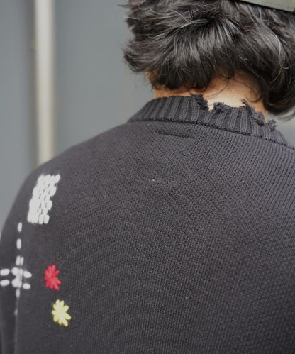 B omnivore HAND STITCH CREWNECK KNIT 針織上衣