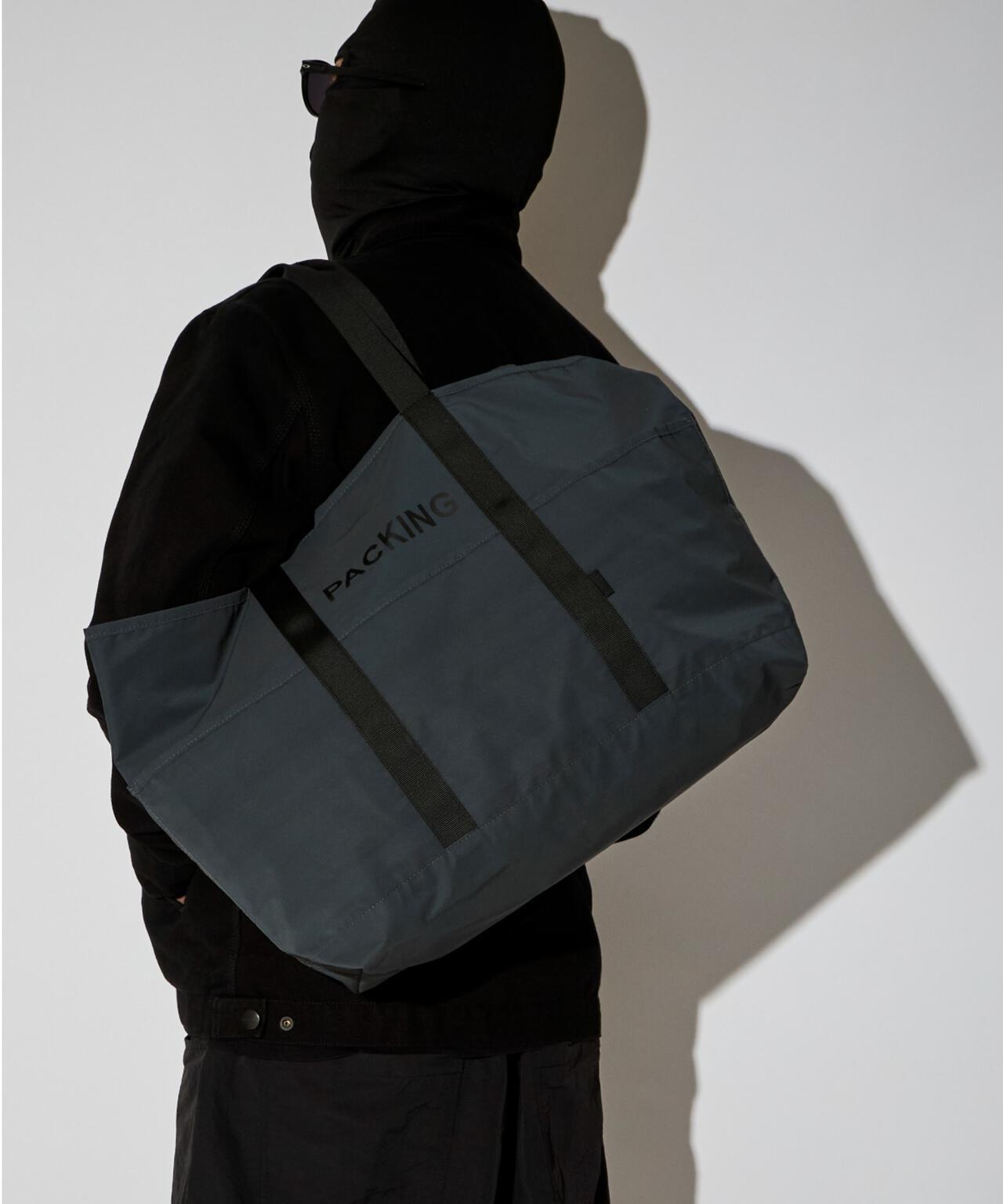 PACKING/パッキング BLACK REFLECTIVE 托特包