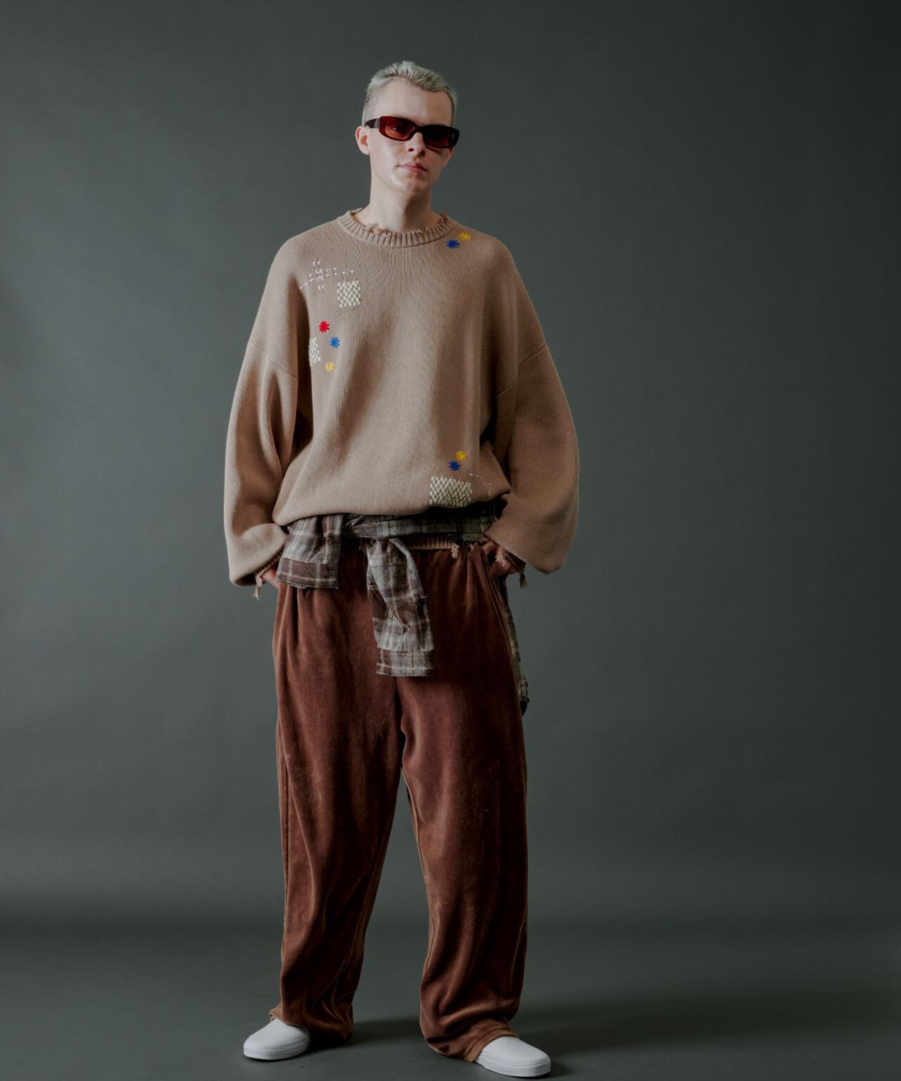 B omnivore HAND STITCH CREWNECK KNIT 針織上衣