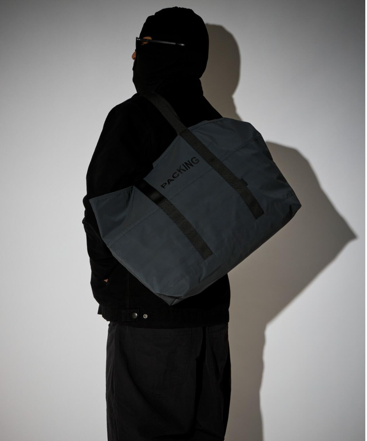 PACKING/パッキング BLACK REFLECTIVE 托特包