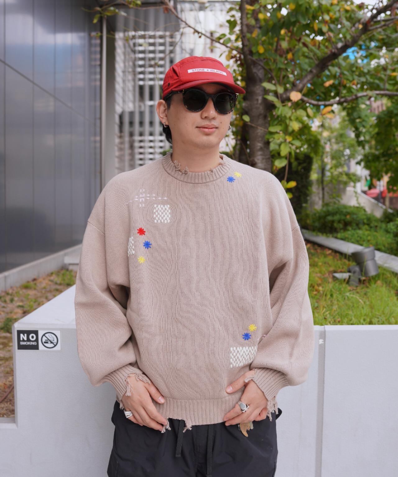B omnivore HAND STITCH CREWNECK KNIT 針織上衣