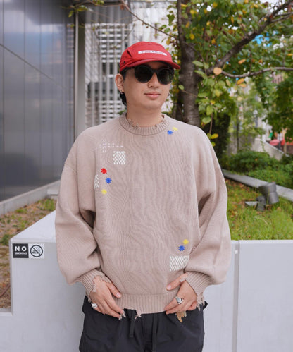 B omnivore HAND STITCH CREWNECK KNIT 針織上衣