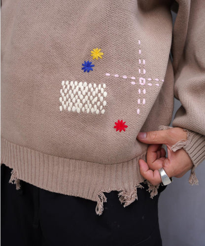 B omnivore HAND STITCH CREWNECK KNIT 針織上衣