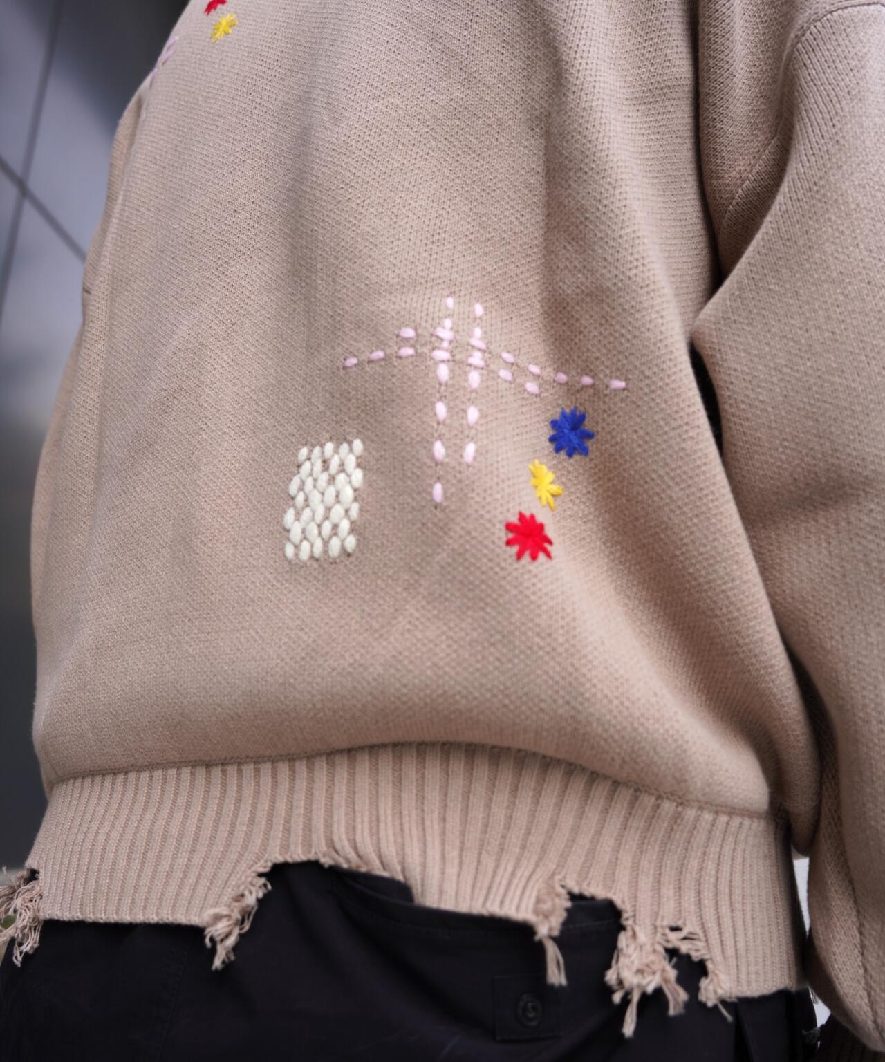 B omnivore HAND STITCH CREWNECK KNIT 針織上衣