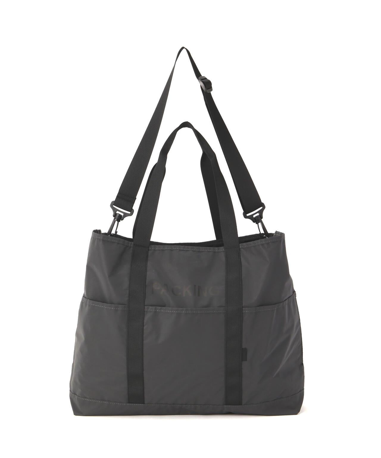 PACKING BLACK REFLECTIVE TOTE 黑色反光托特包