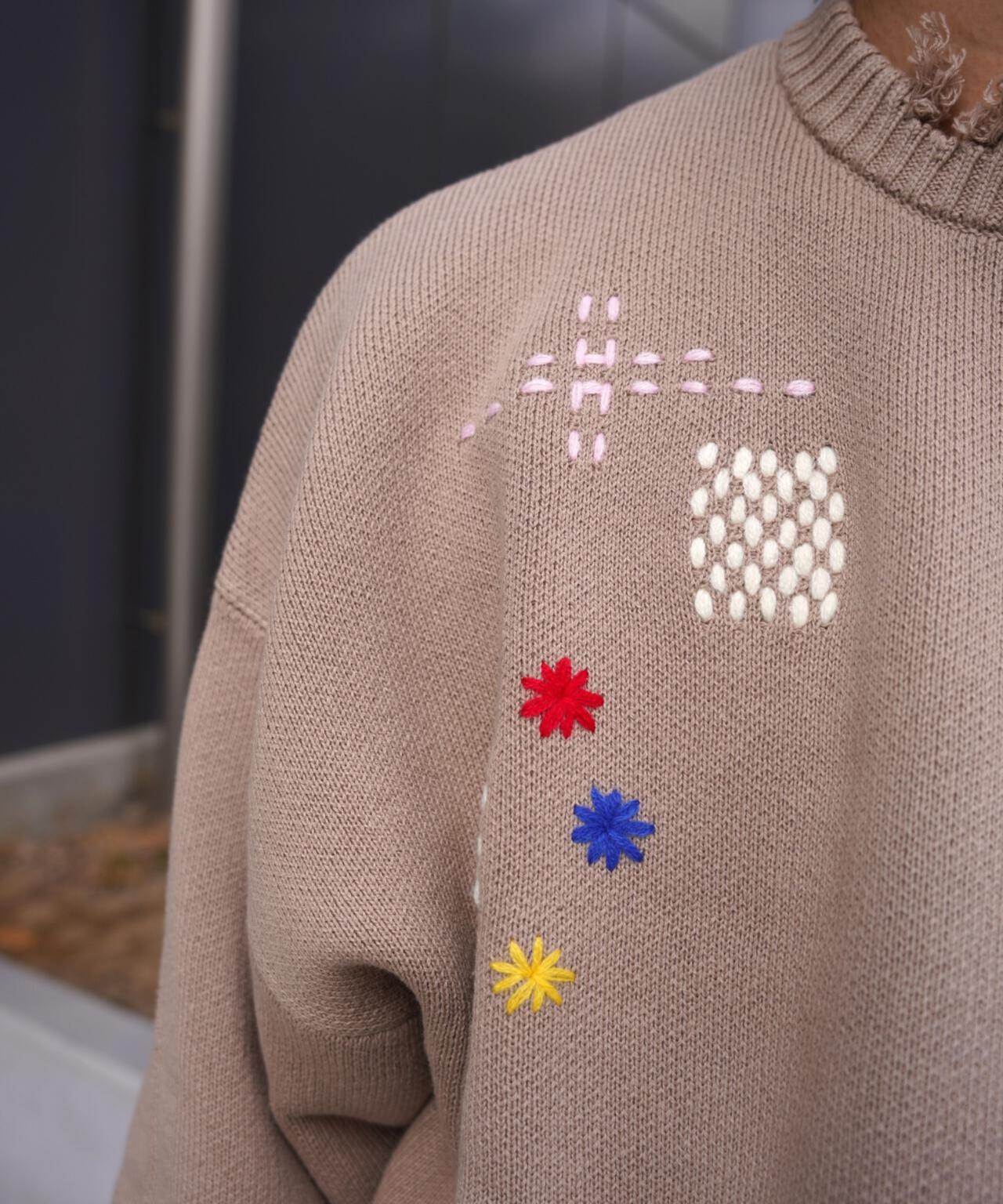 B omnivore HAND STITCH CREWNECK KNIT 針織上衣