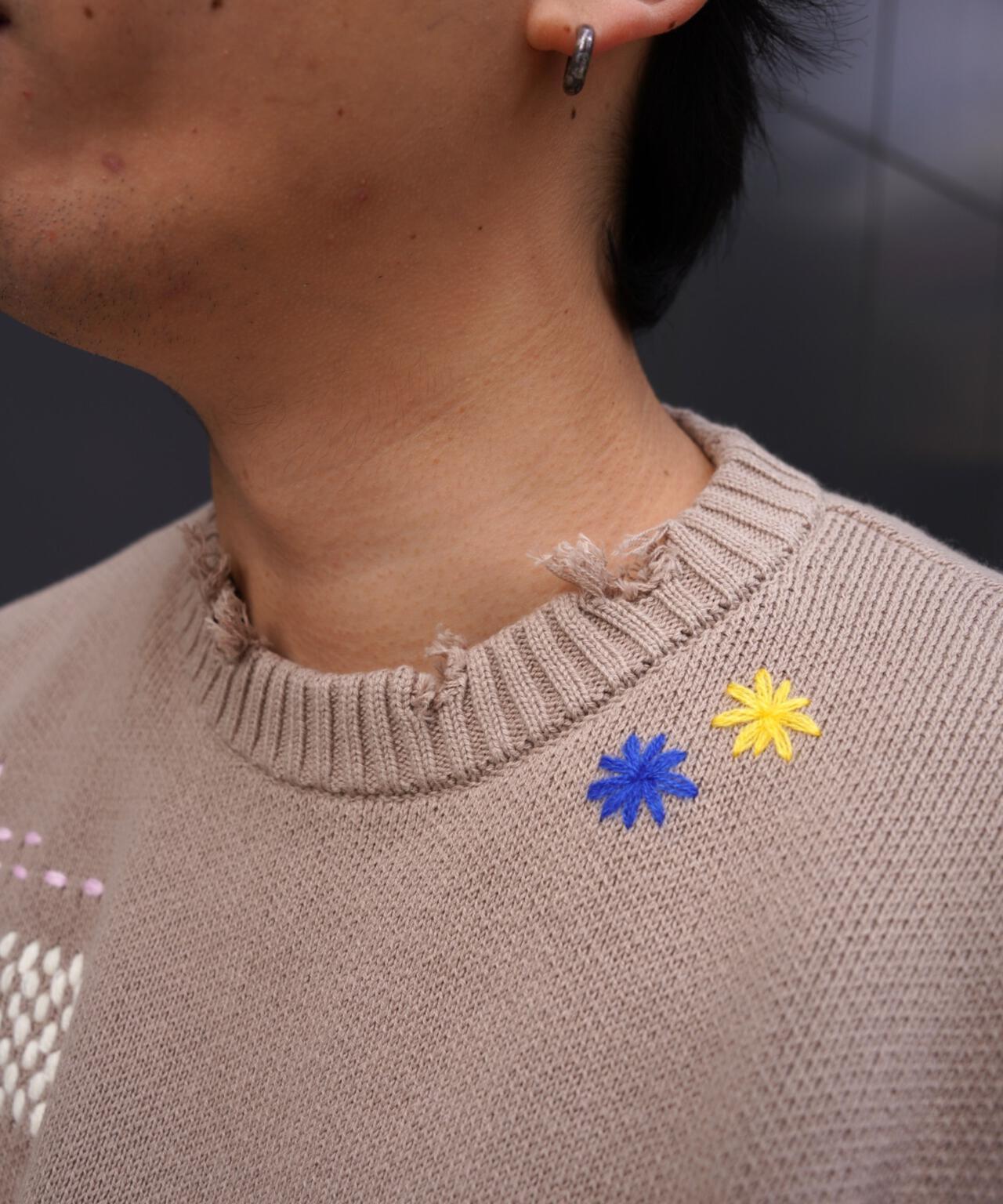 B omnivore HAND STITCH CREWNECK KNIT 針織上衣