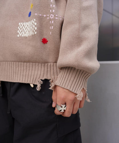 B omnivore HAND STITCH CREWNECK KNIT 針織上衣