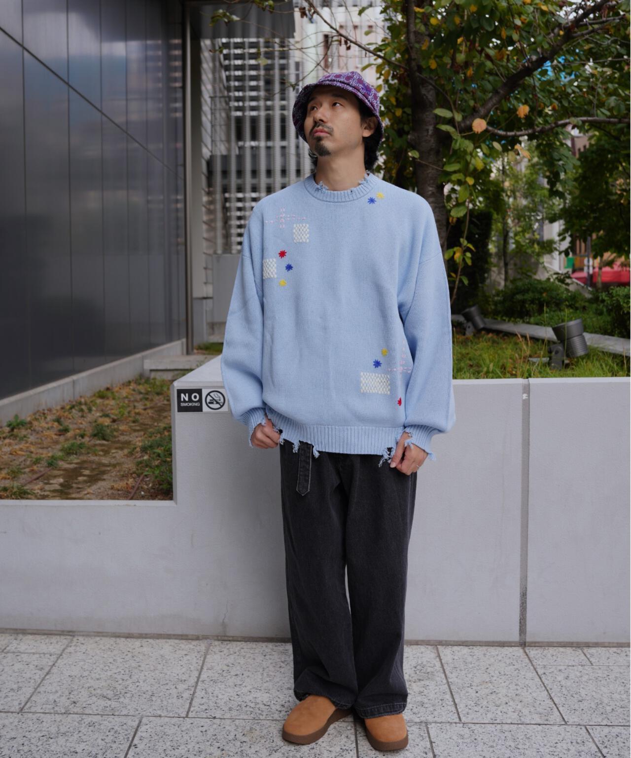 B omnivore HAND STITCH CREWNECK KNIT 針織上衣