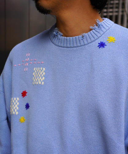 B omnivore HAND STITCH CREWNECK KNIT 針織上衣