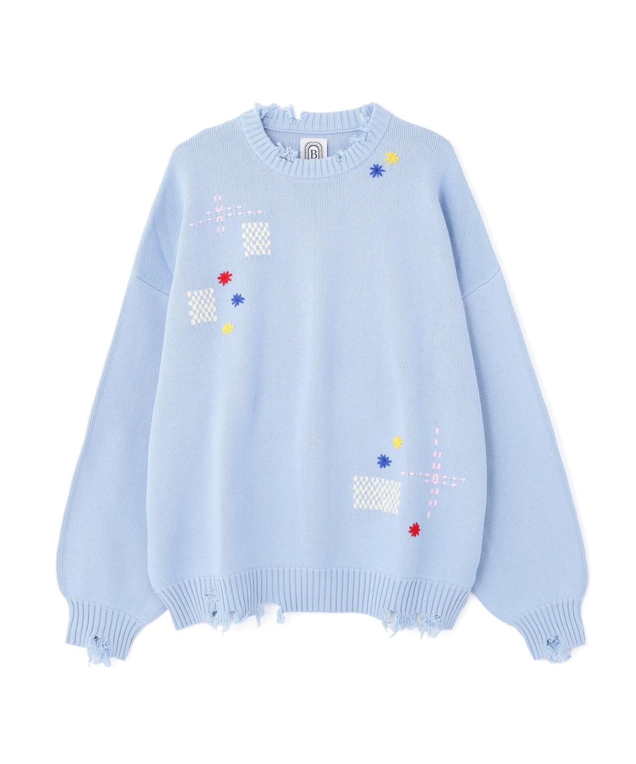 B omnivore HAND STITCH CREWNECK KNIT 針織上衣