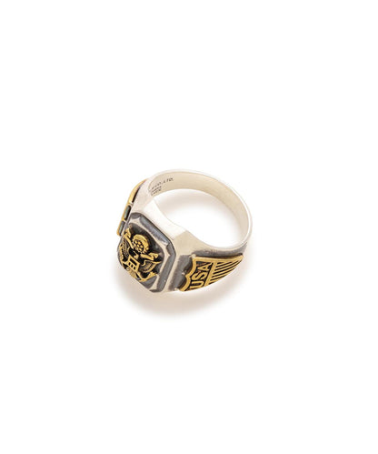 MATERIAL COMBI SIGNET RING “USAF” 戒指