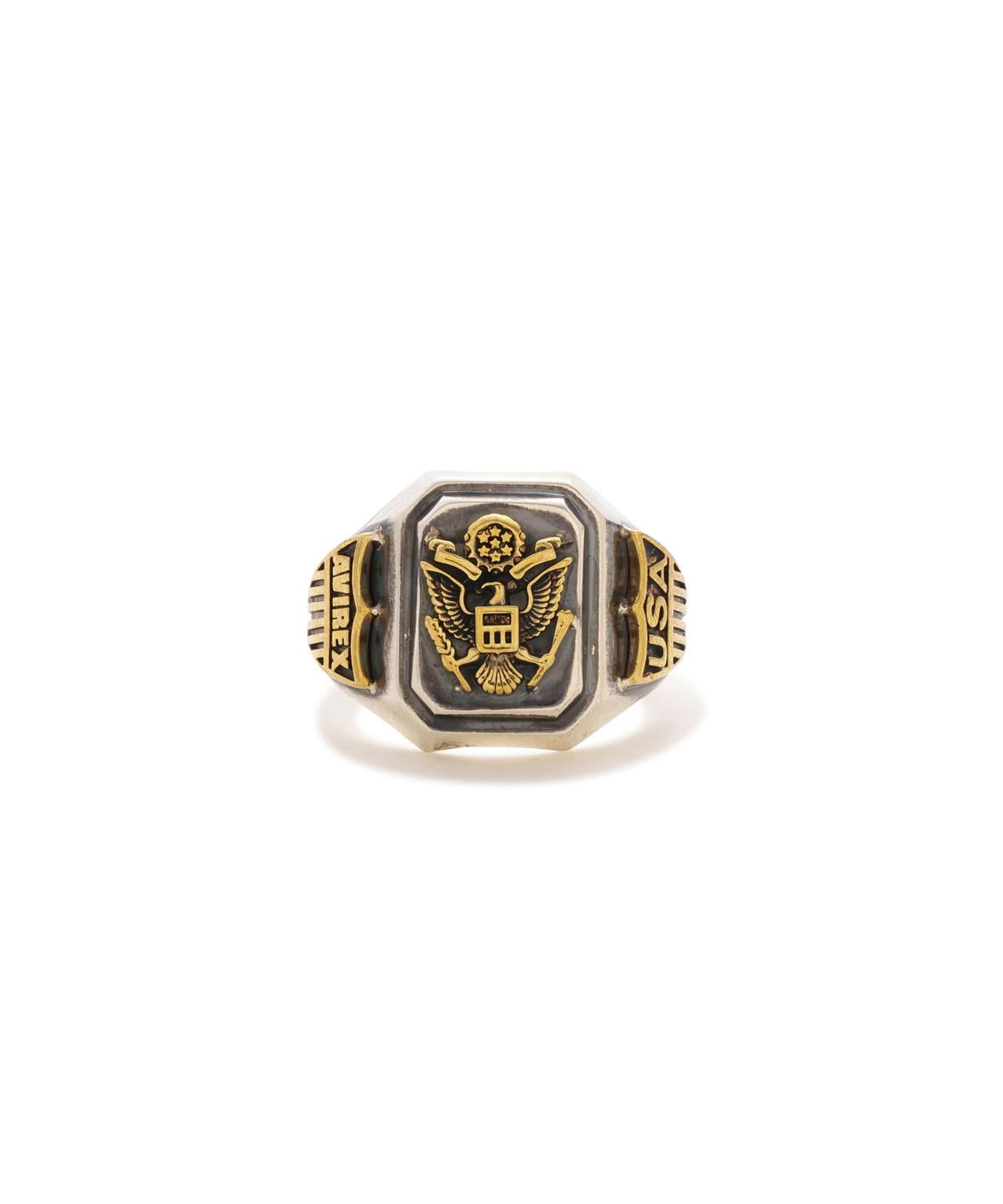 MATERIAL COMBI SIGNET RING “USAF” 戒指