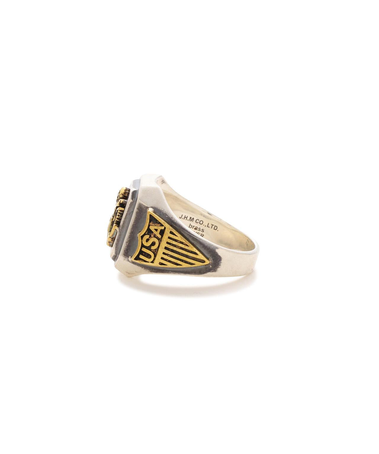 MATERIAL COMBI SIGNET RING “USAF” 戒指