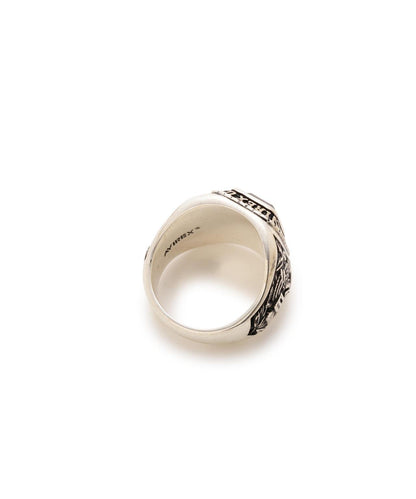 《AVIREX by J.H.M CO.,LTD.》 STERLING SILVER COLLEGE RING ONYX “USAF”