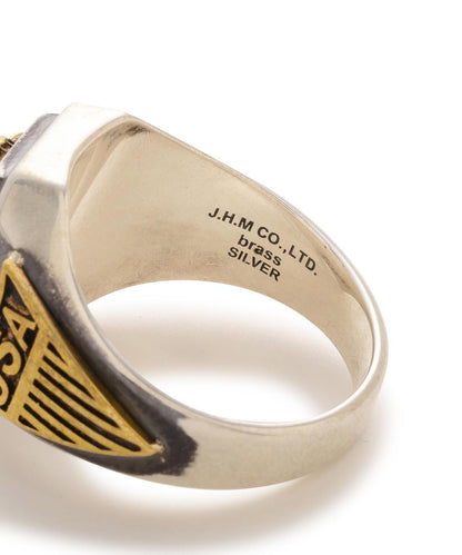 MATERIAL COMBI SIGNET RING “USAF” 戒指