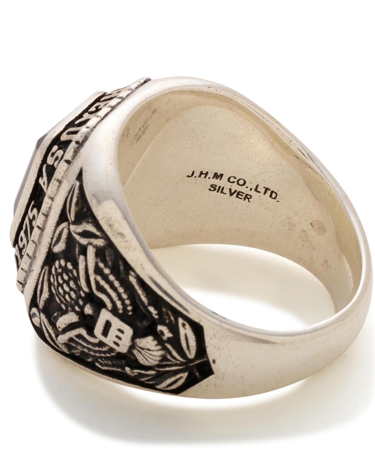 《AVIREX by J.H.M CO.,LTD.》 STERLING SILVER COLLEGE RING ONYX “USAF”