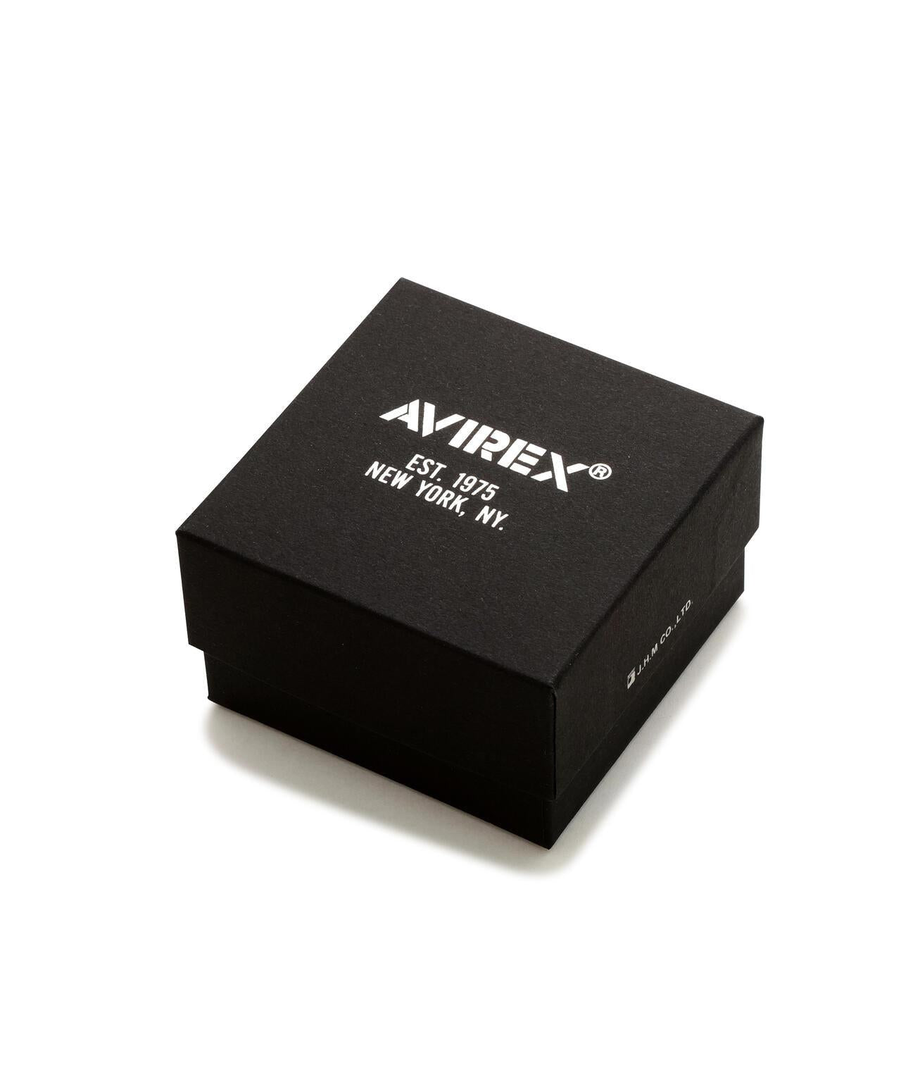 《AVIREX by J.H.M CO.,LTD.》 STERLING SILVER COLLEGE RING ONYX “USAF”