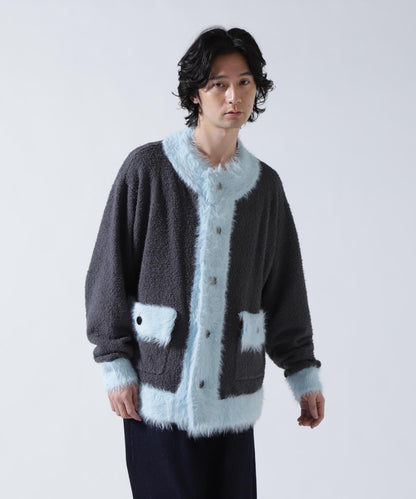 amok アモク COLLARLESS KNIT JACKET 無領針織外套