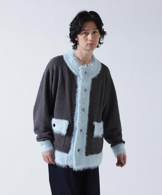 amok アモク COLLARLESS KNIT JACKET 無領針織外套