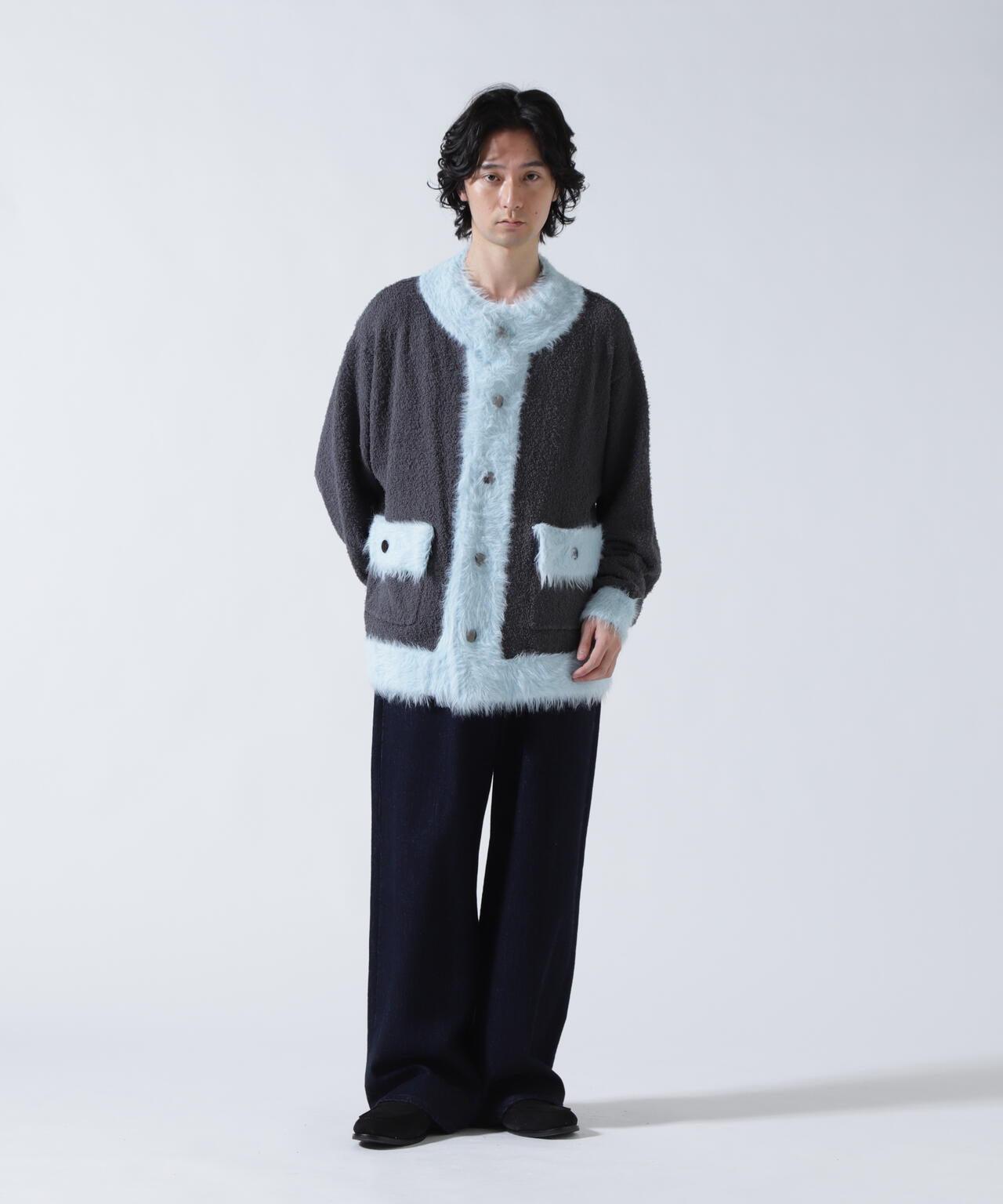 amok アモク COLLARLESS KNIT JACKET 無領針織外套