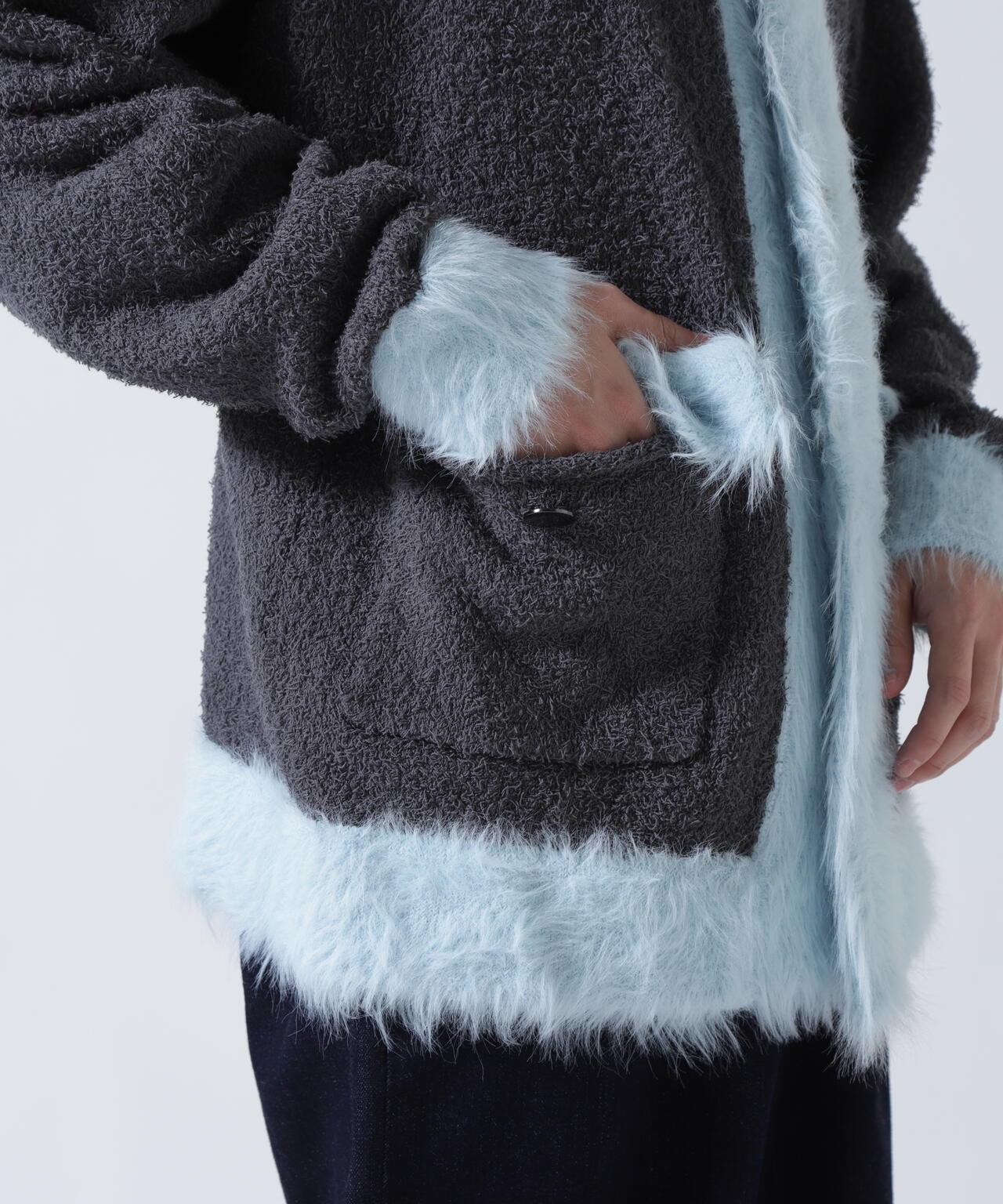 amok アモク COLLARLESS KNIT JACKET 無領針織外套
