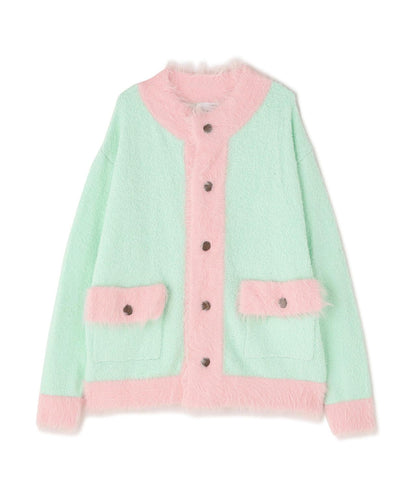 amok アモク COLLARLESS KNIT JACKET 無領針織外套