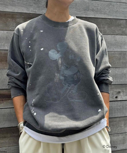 聯名水洗做舊米奇印花衛衣 UNISEX