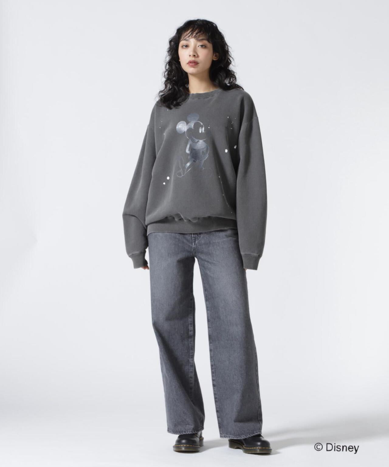 聯名水洗做舊米奇印花衛衣 UNISEX